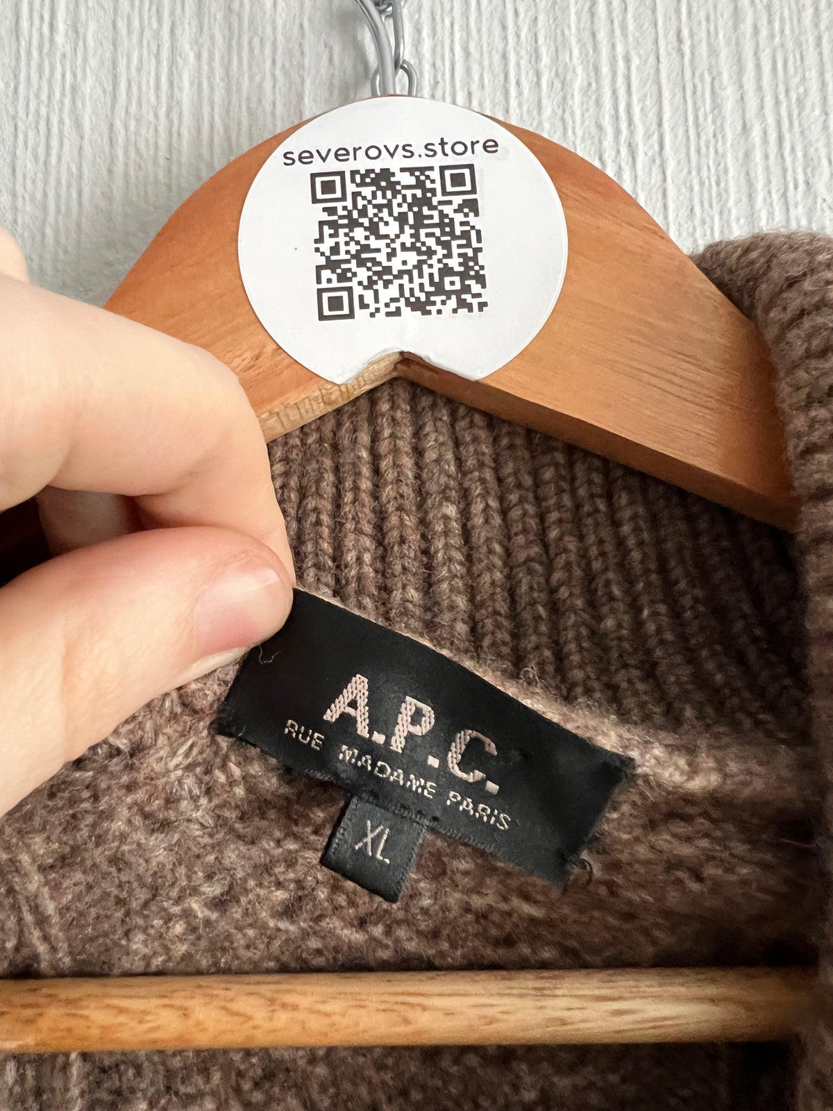 APC Beige Wool Mens Sweater — product photo