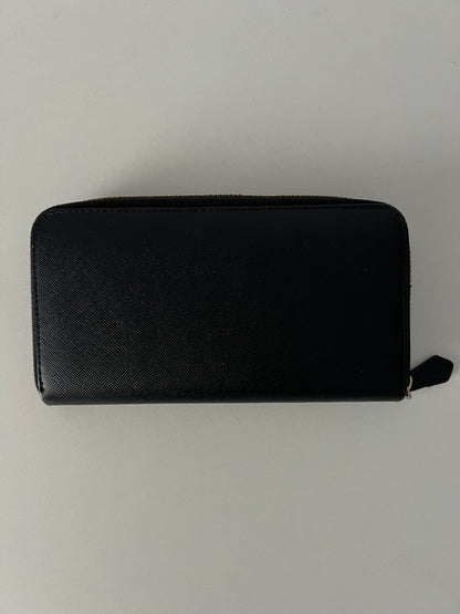 Prada Black Saffiano Leather Zip Around Wallet