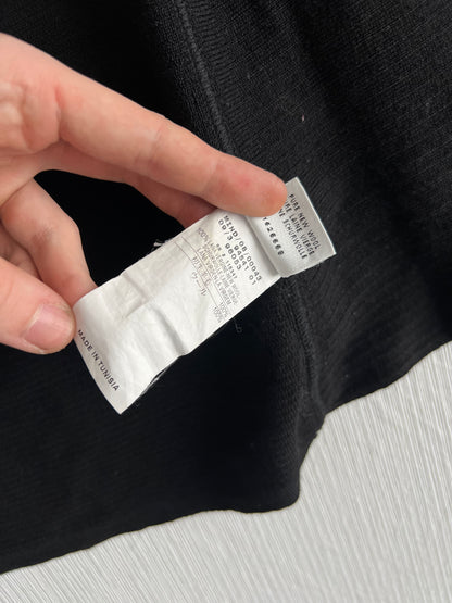 Moncler Logo Black Wool Zip Cardigan