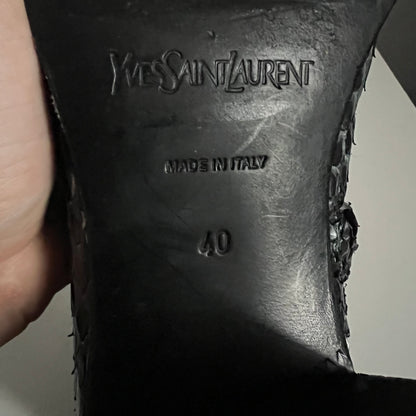 Yves Saint Laurent Wyatt Zip Boots in Genuine Python Leather