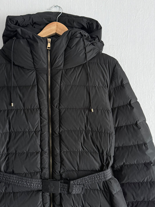 Moncler Imin Hooded Belted Long Down Coat