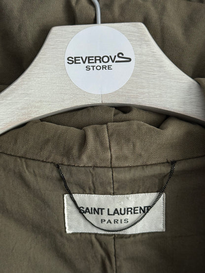 Saint Laurent Olive Green Cotton Jacket Womens Parka