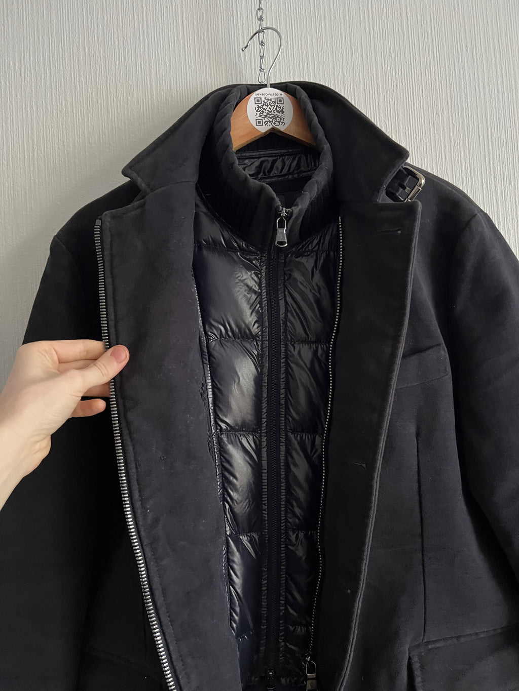Moncler Claude Black Cotton Down Blazer Mens Jacket