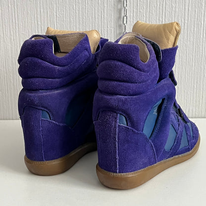 Isabel Marant Bekett Blue Suede Leather Sneakers Womens Shoes