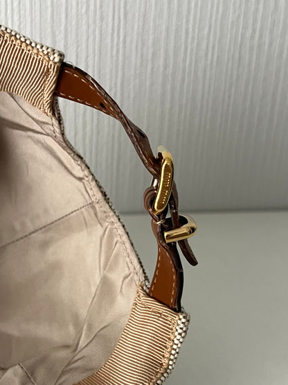 Miu Miu Canvas Baseball Cap Neutral Beige Hat