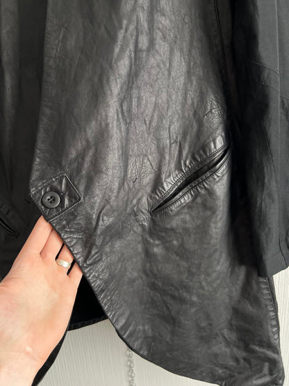 Lost & Found Ria Dunn Avant Garde Mens Leather Black Coat