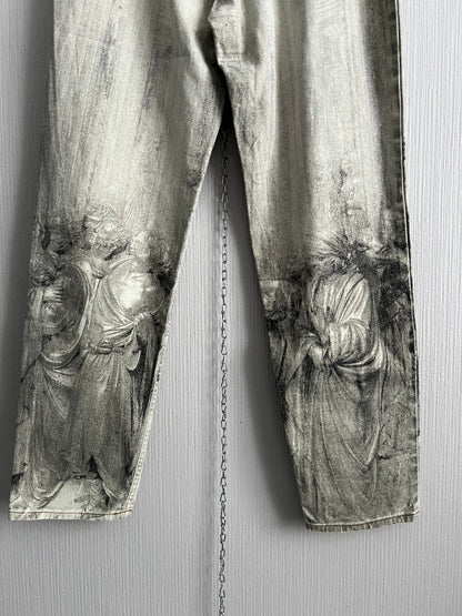 Roberto Cavalli AW1995 Medieval Art Renaissance Print Pants