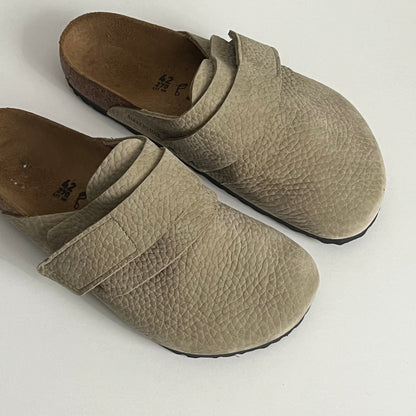 Birkenstock Boston Nagoya Faded Khaki Mens Slides