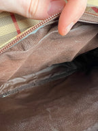 Burberry's Haymarket Check Leather-Trimmed Handle Bag