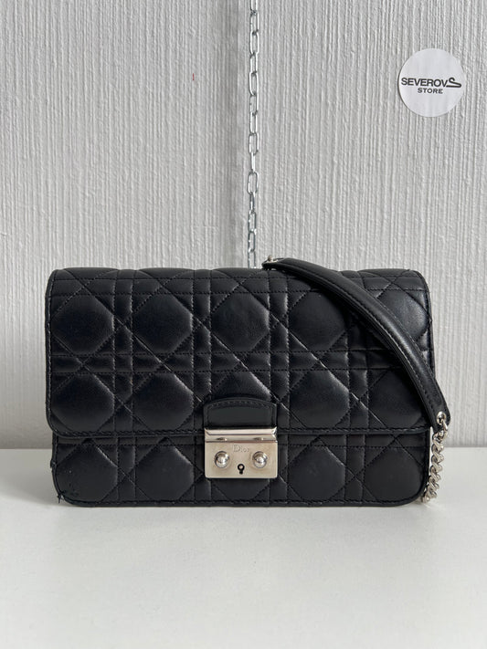 Christian Dior Black Cannage Quilted Miss Dior Clutch Bag