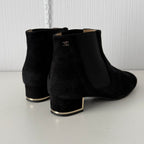 Chanel Black Suede Chelsea Ankle Boots