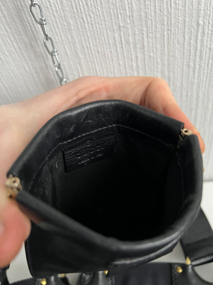 Gucci by Tom Ford Black Canvas Tote with Leather Trim