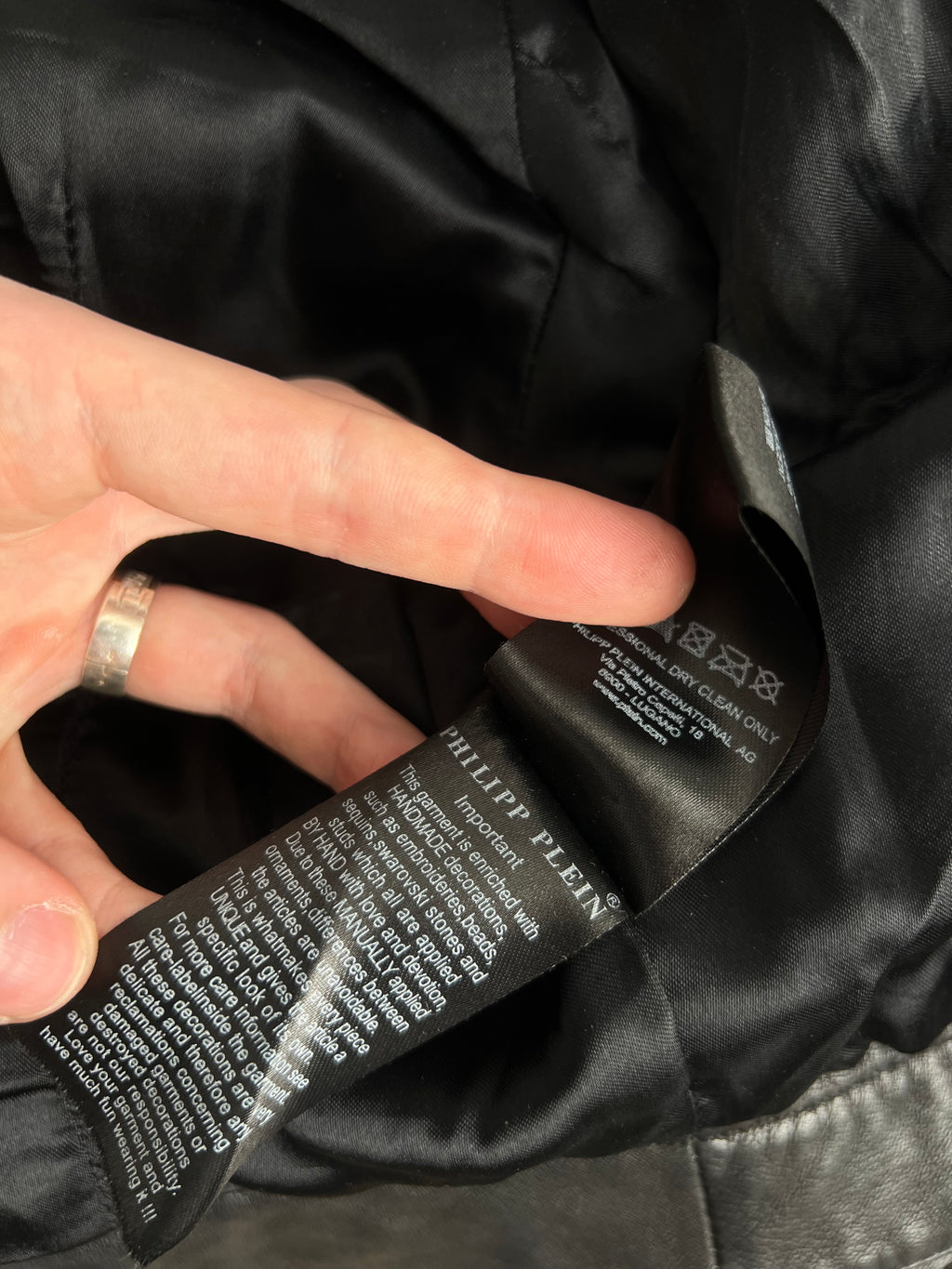 Phillip Plein Fitted Lamb Leather Biker Jacket