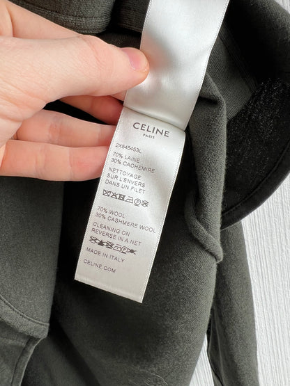 Céline Horse Carriage-embroidered Cashmere Shirt