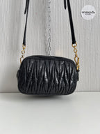 Miu Miu Black Matelasse Leather Crossbody Bag