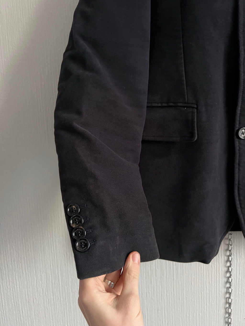 Moncler Claude Black Cotton Down Blazer Mens Jacket