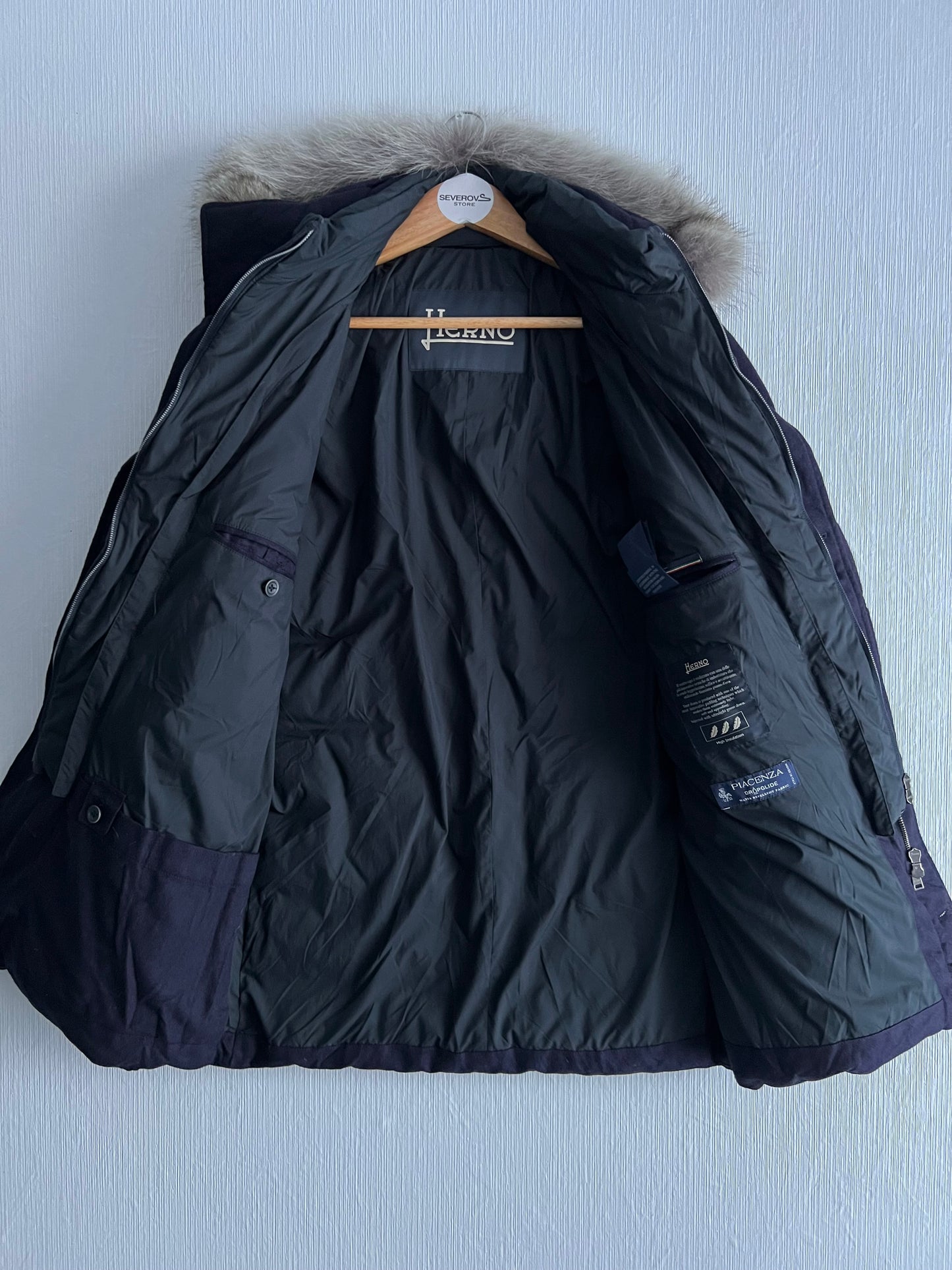 Herno Polar-Tech Silk Cashmere Blend Quilted Down-Filled Parka with Fur Hood