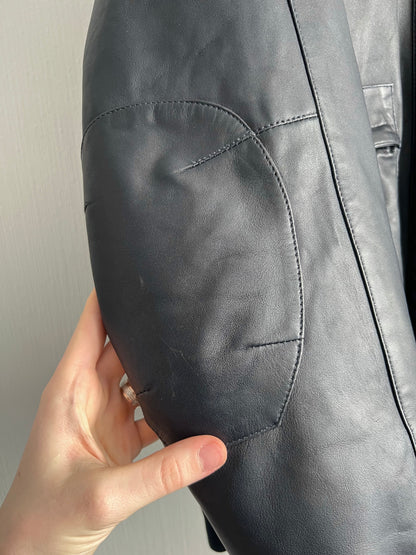 Stone Island AW10 Midnight Blue Leather Bomber Down Jacket