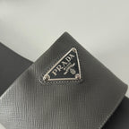 Prada Saffiano Leather Triangle Logo Sandals