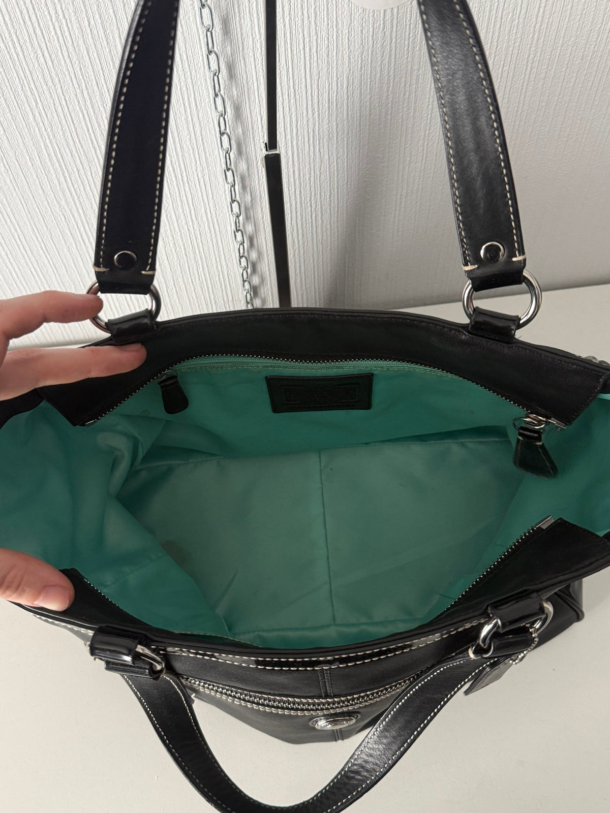 Coach Laura Black Leather Tote Bag
