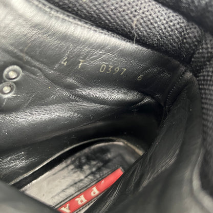 Prada FW99 Vintage Combat Black Leather Boots