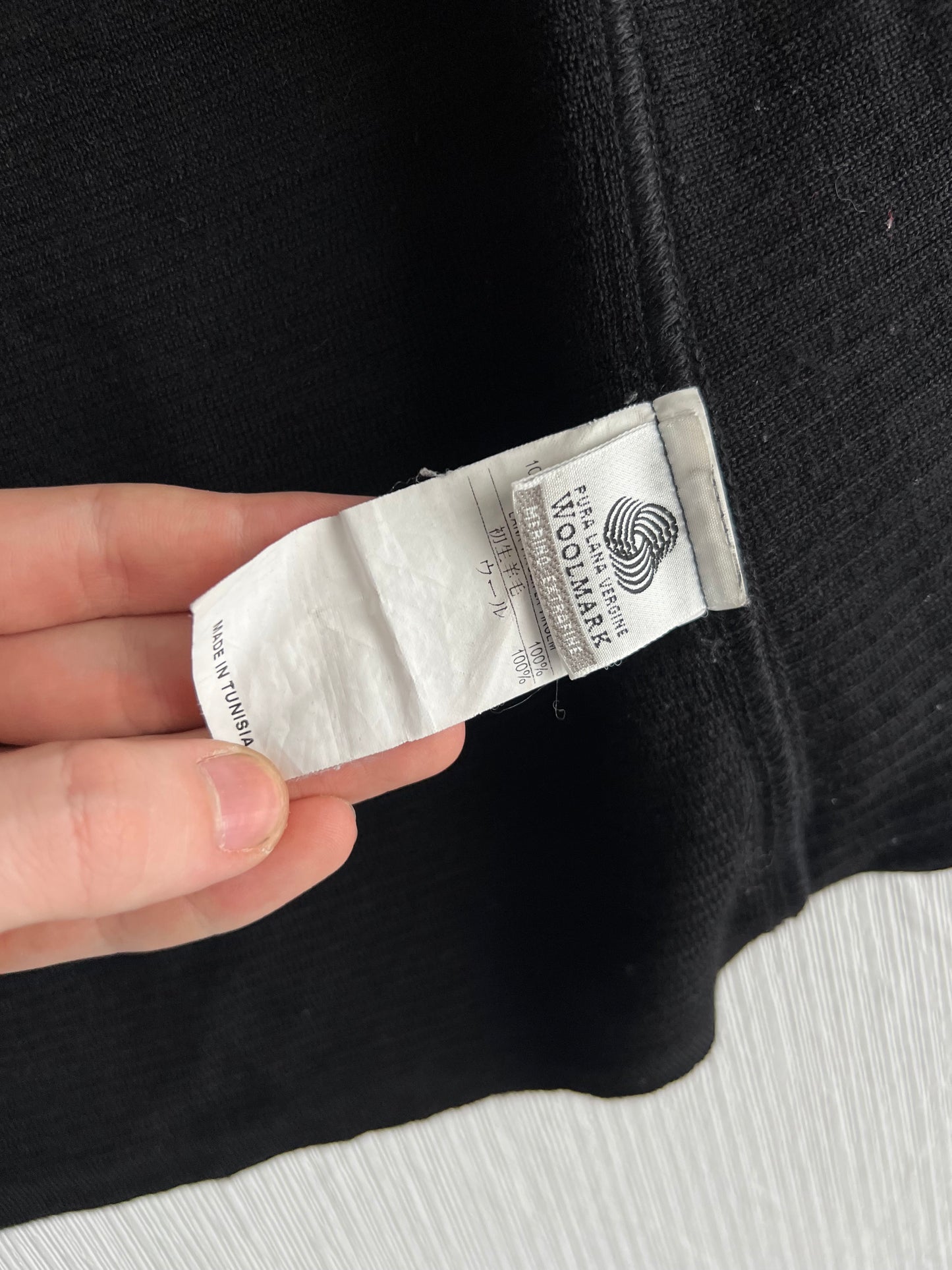 Moncler Logo Black Wool Zip Cardigan