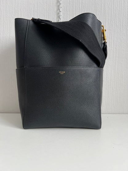 Céline Black Medium Seau Sangle Bucket Bag