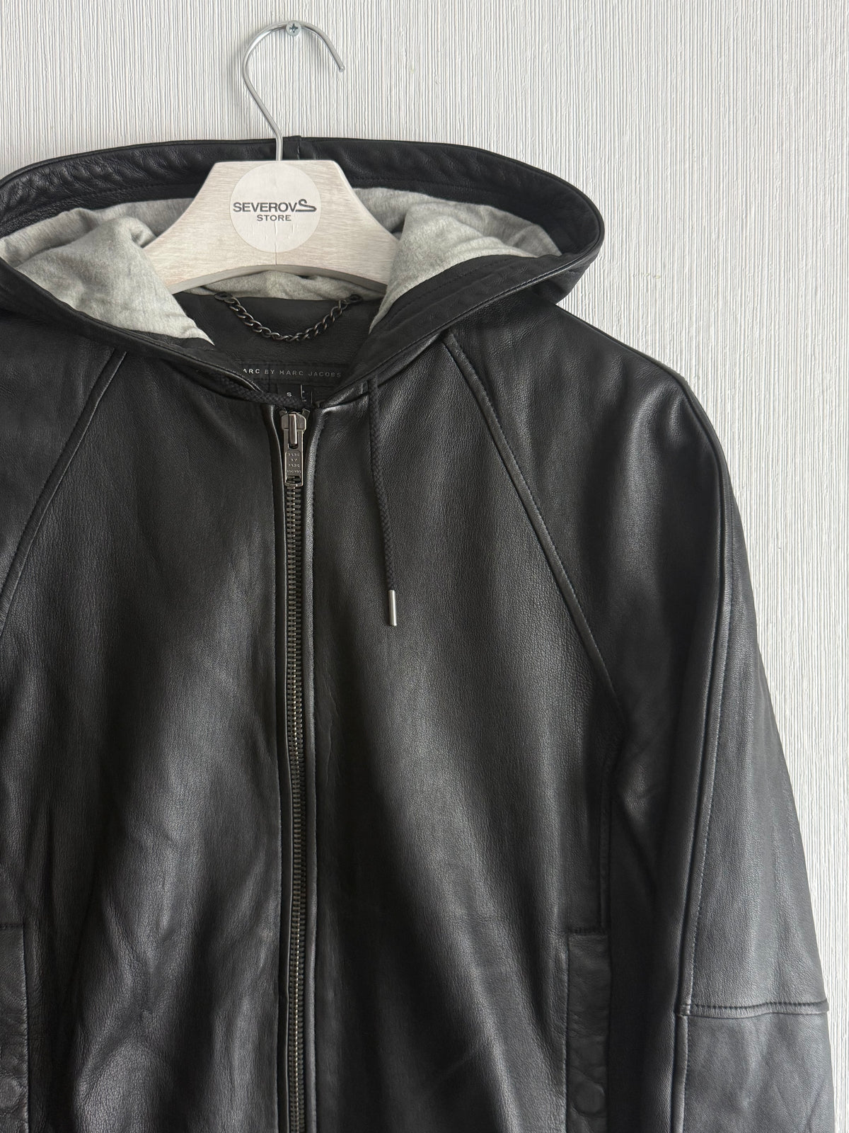 Marc by Marc Jacobs Leather Hoodie Jacket