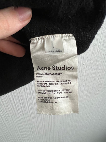 Acne Studios Reverse-logo Black Cotton Sweatshirt