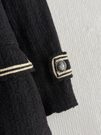 Chanel FW07 Black Wool Double Breasted Coat