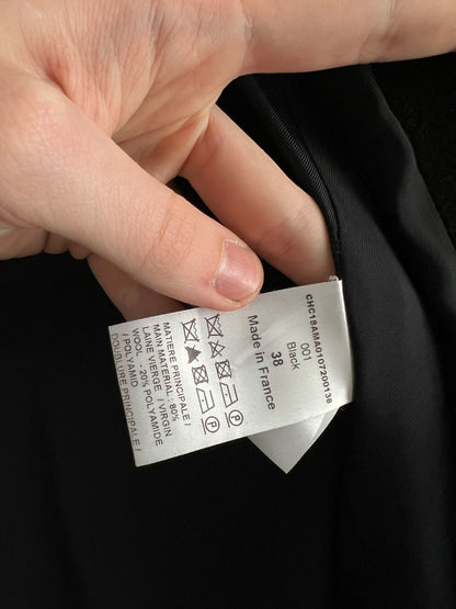 Chloe Black Wool Button Coat