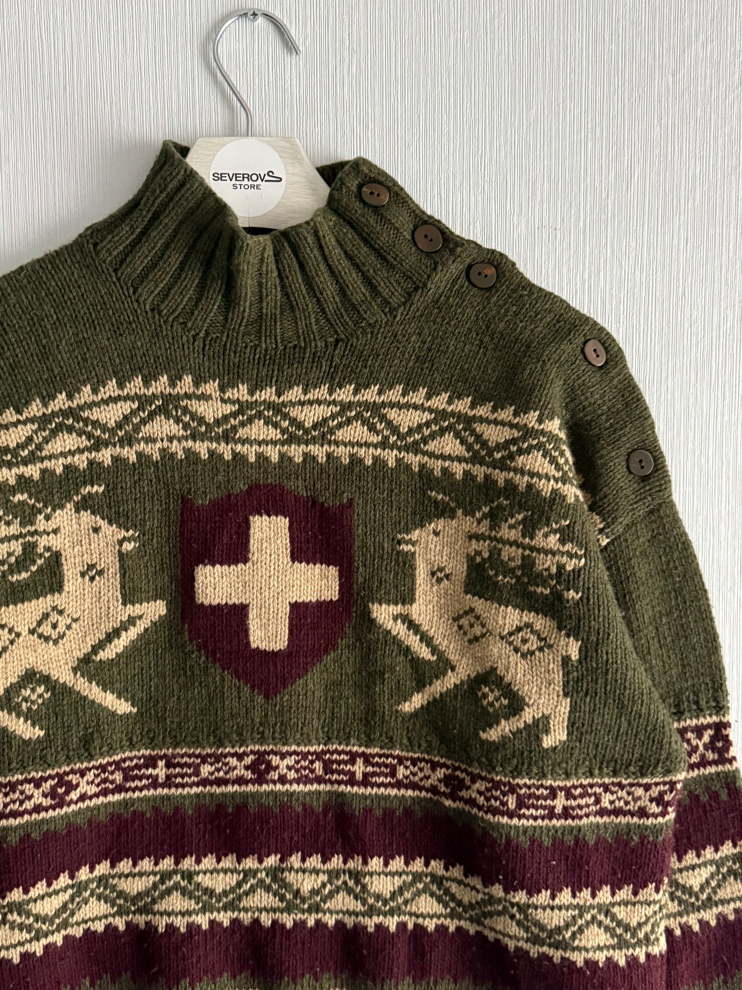 Polo Ralph Lauren Vintage Knitwear Wool Hand Knit Turtlneck