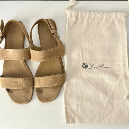Loro Piana Suede Slingback Sandals