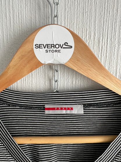 Prada Black Tab Striped T-shirt