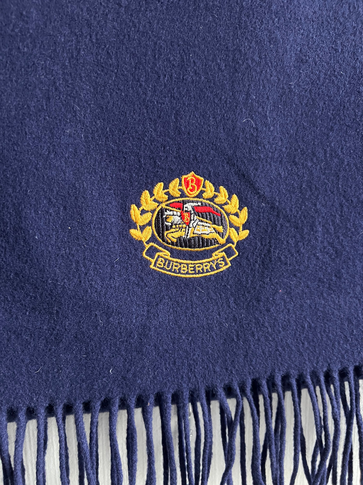 Burberry Scarf Horse crest in Lambswool Blue — product photo