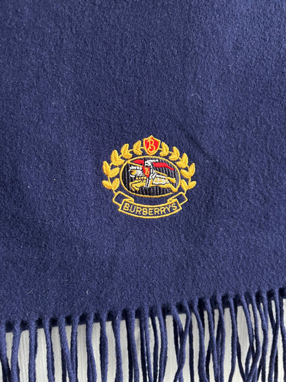 Burberry Scarf Horse crest in Lambswool Blue