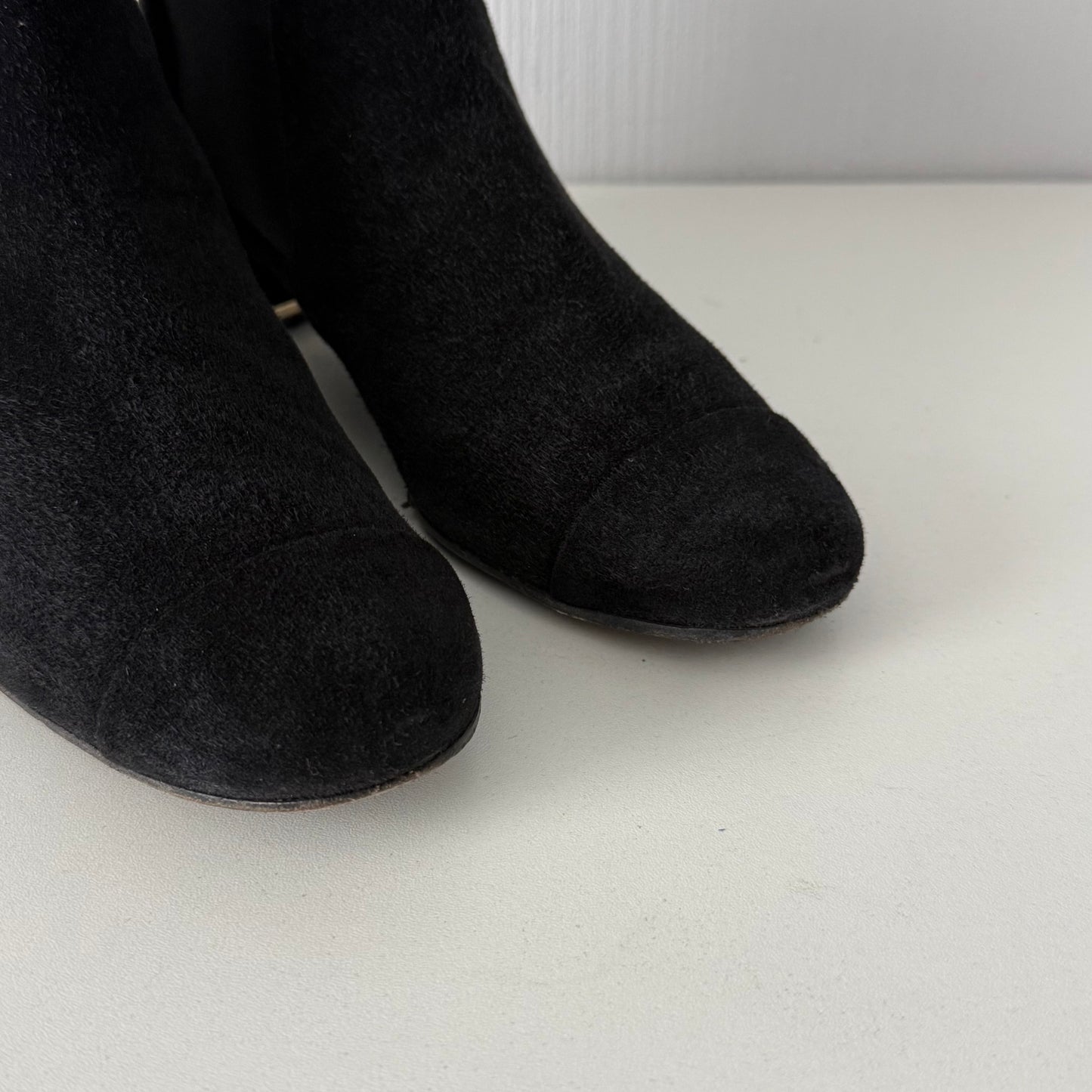 Chanel Black Suede Chelsea Ankle Boots