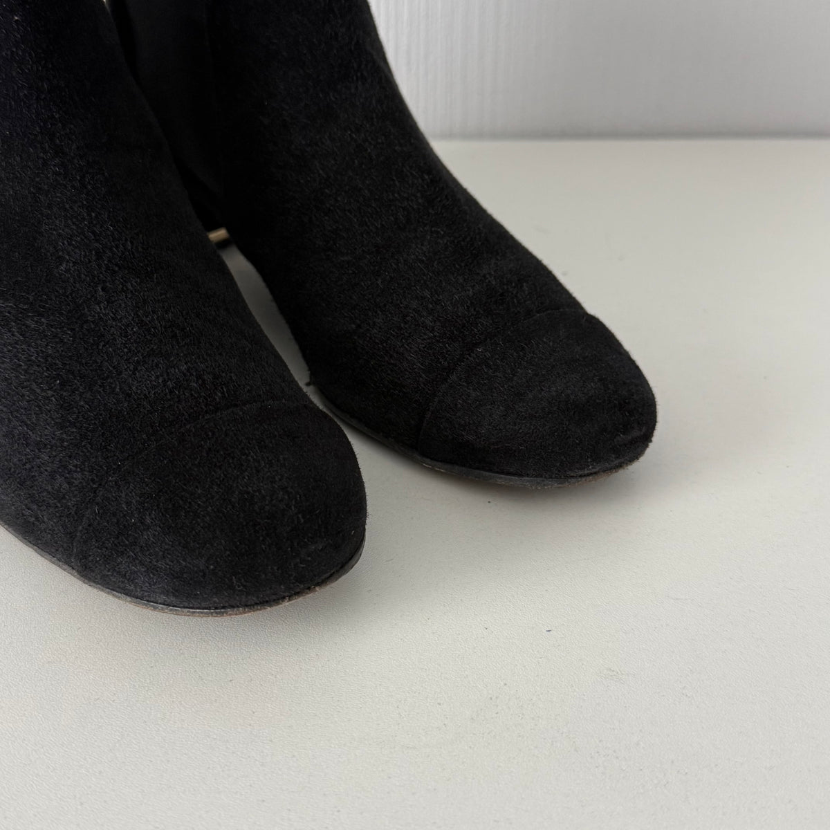 Chanel Black Suede Chelsea Ankle Boots