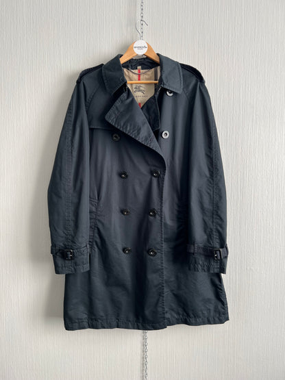 Burberry London Kensington Navy Cotton Trench Coat