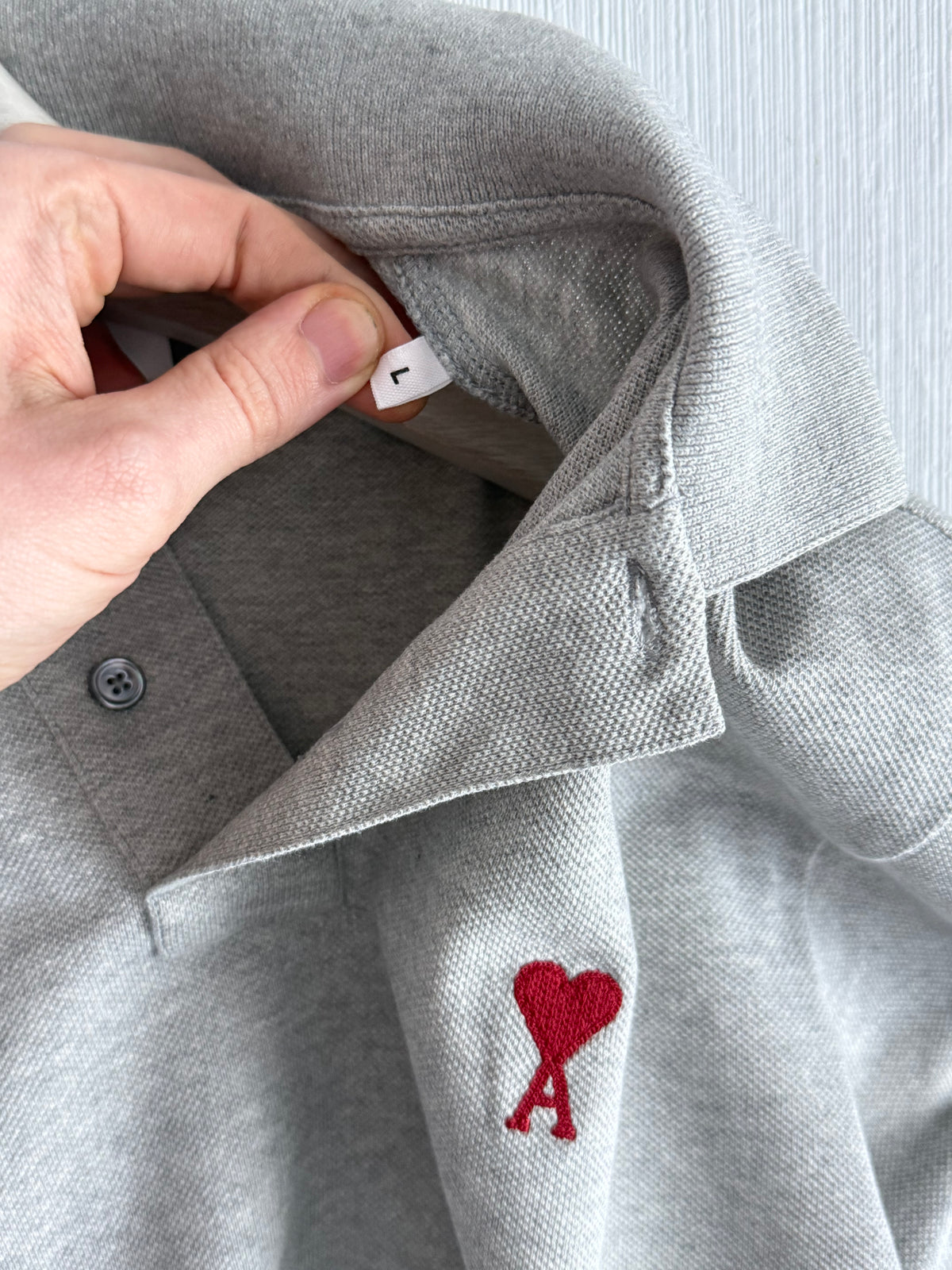 Ami Mens Grey Polo T-shirt
