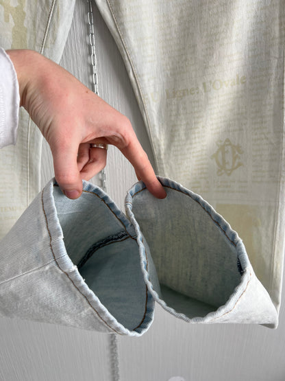 Christian Dior SAMPLE Gazette Print Faded Blue Denim Jeans