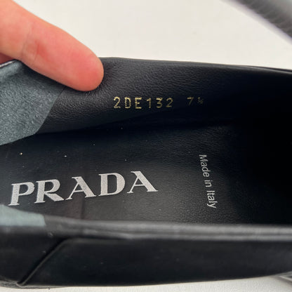 Prada Soft Nappa Black Leather Loafers