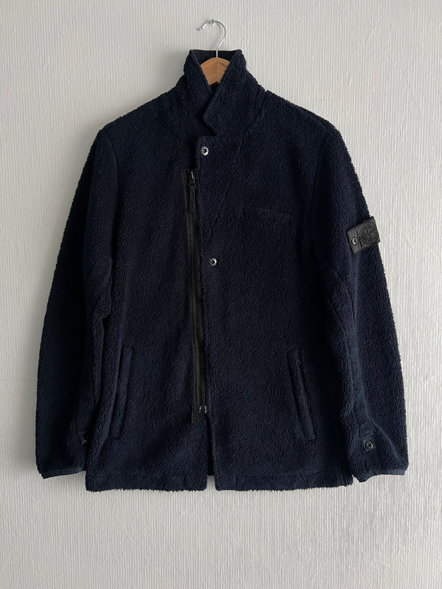 Stone Island Shadow Project AW17 Navy Teddy Fleece Zipped Blazer