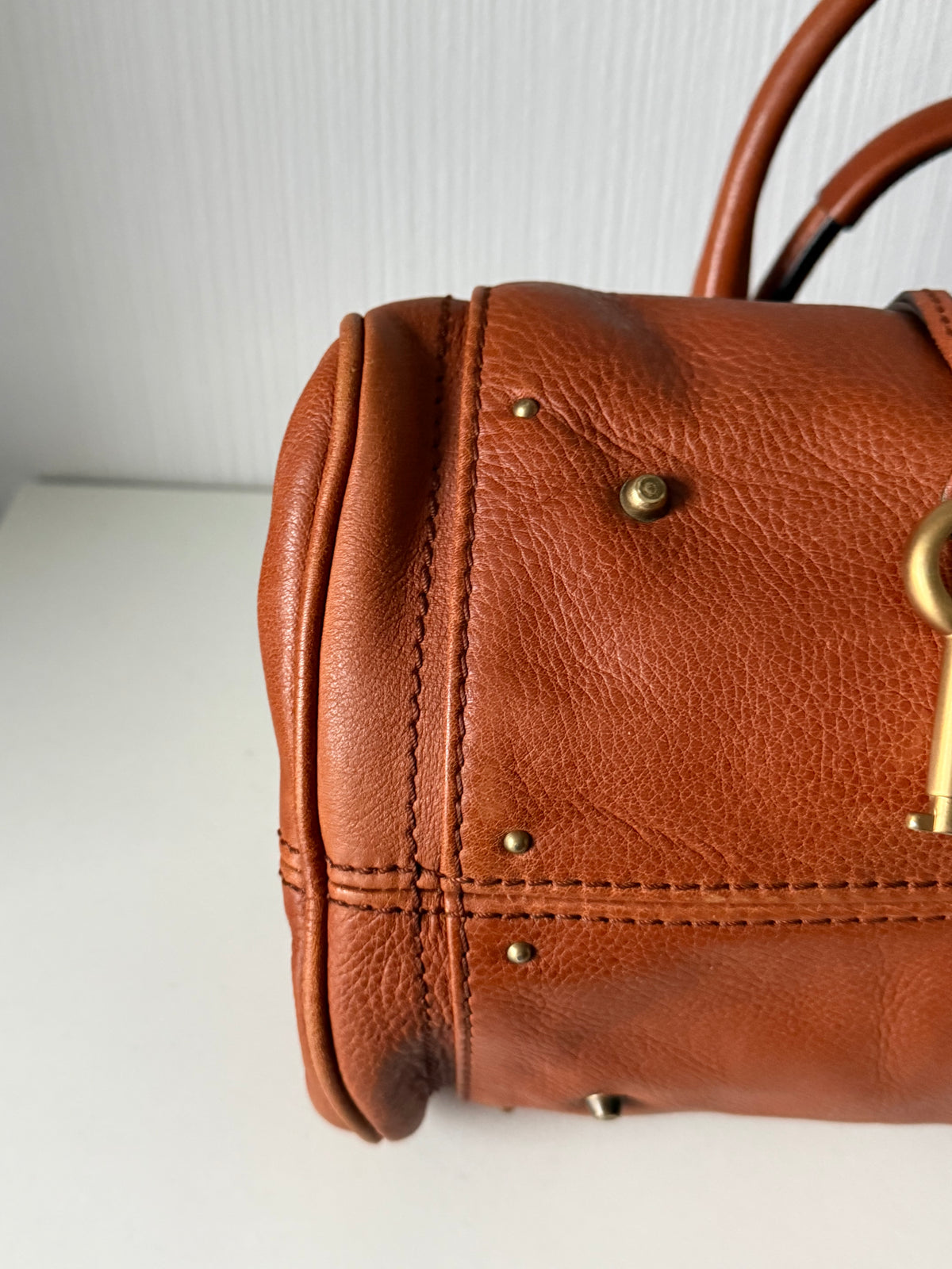 Chloe Vintage Paddington Bag in Brown Leather