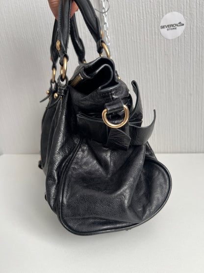 Miu Miu Bow Black Leather Bag
