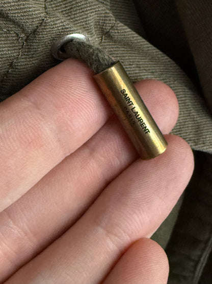 Saint Laurent Olive Green Cotton Jacket Womens Parka