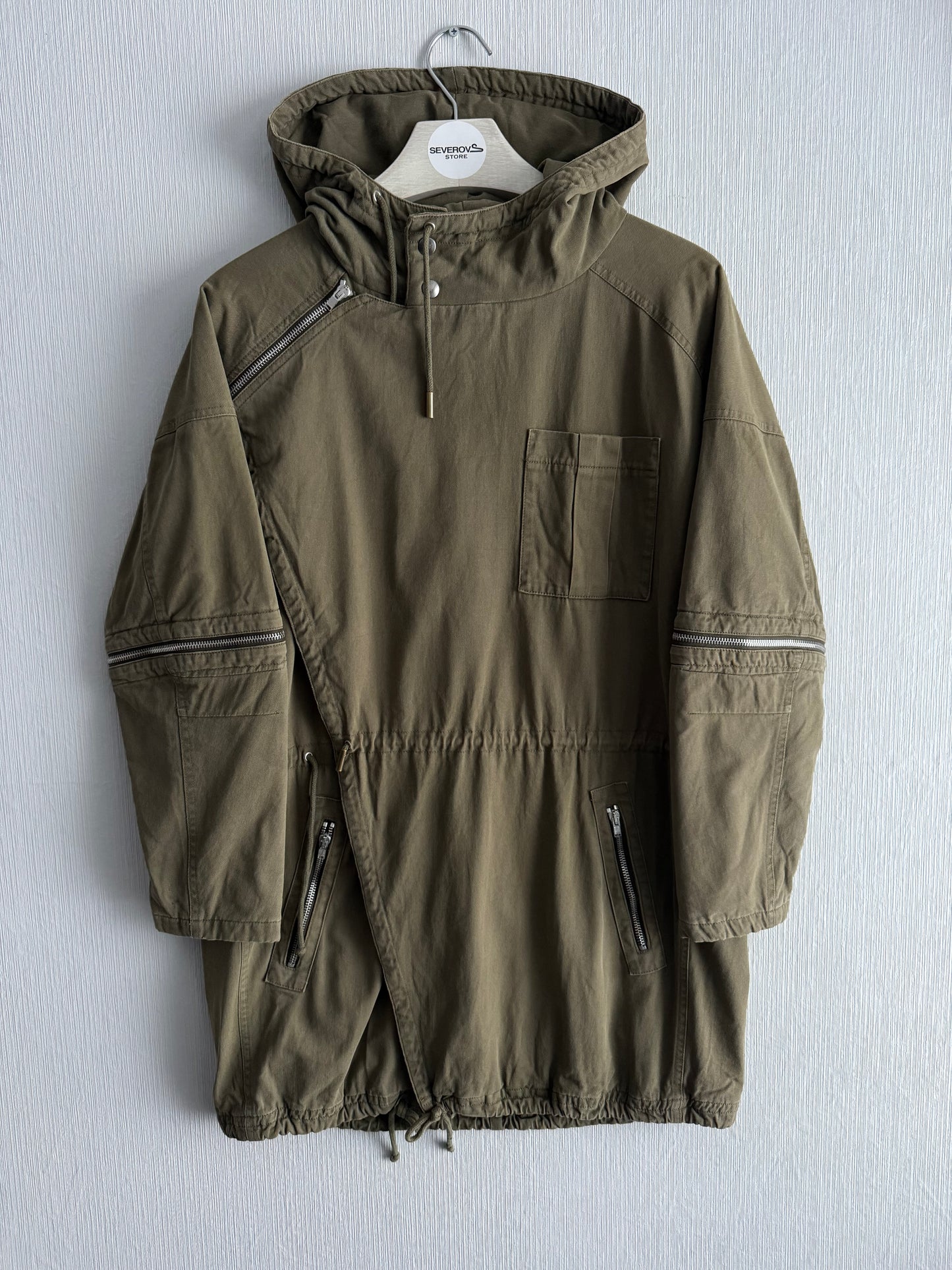 Saint Laurent Olive Green Cotton Jacket Womens Parka