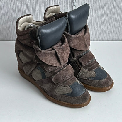 Isabel Marant Bekett Brown Suede Leather Trainers Womens Shoes