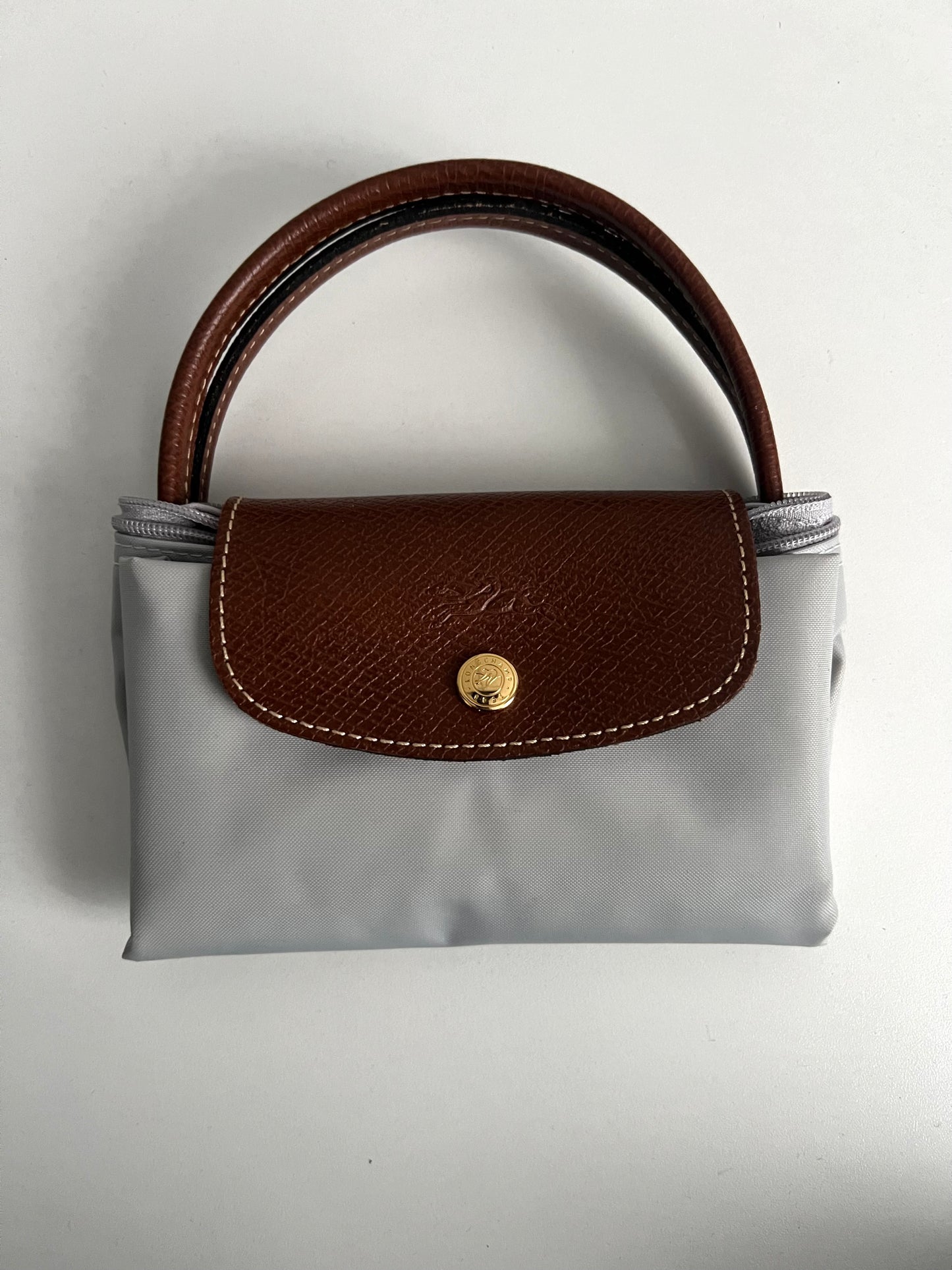 Longchamp Le Pliage Type S Modele Depose Grayish Blue Foldable Tote Bag