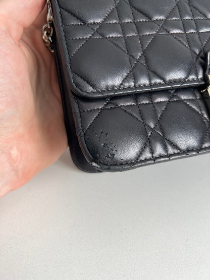 Christian Dior Black Cannage Quilted Miss Dior Clutch Bag